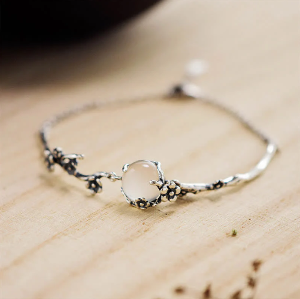 Plum Blossom Chalcedony Positive Bracelet