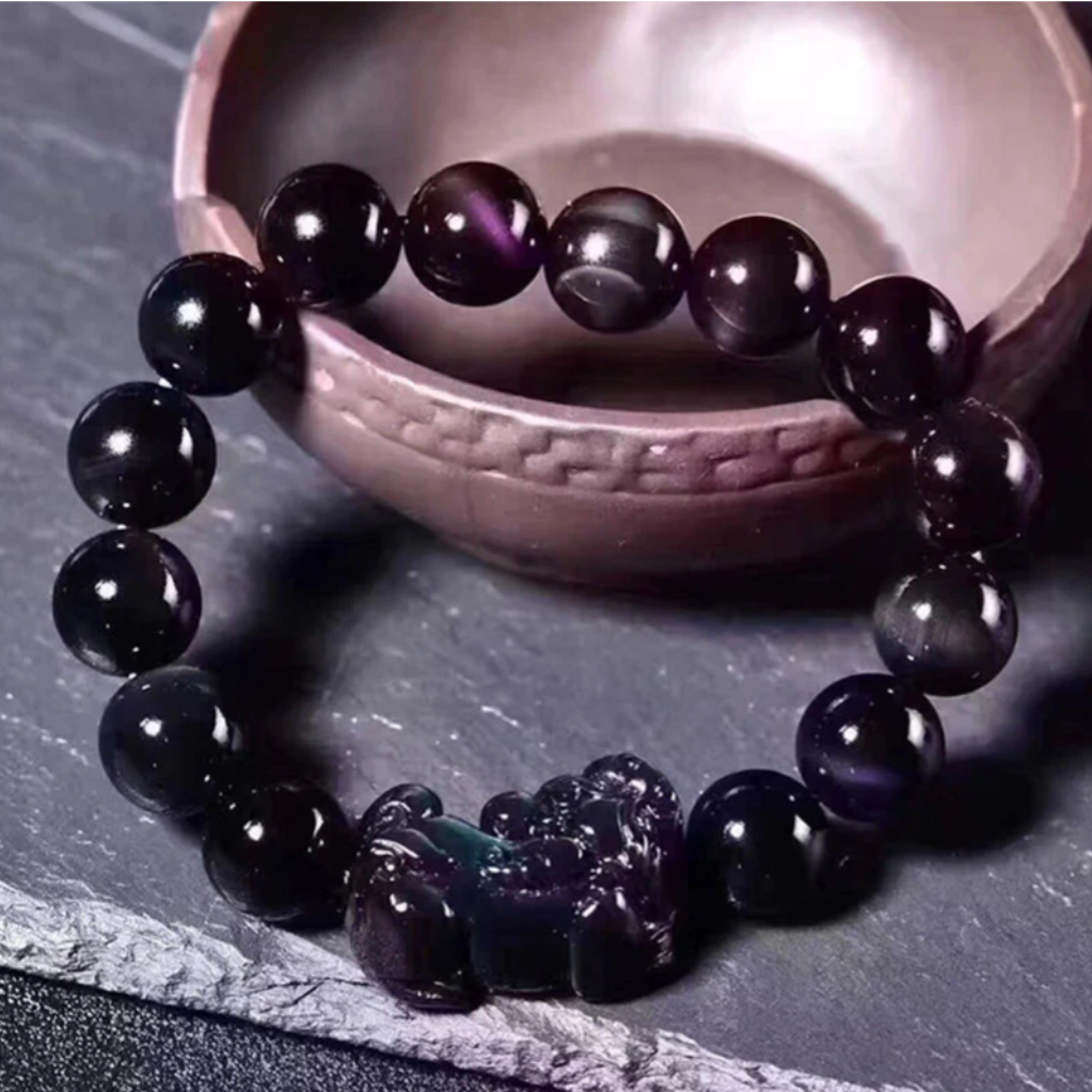 FengShui PiXiu Rainbow Obsidian Luck Bracelet