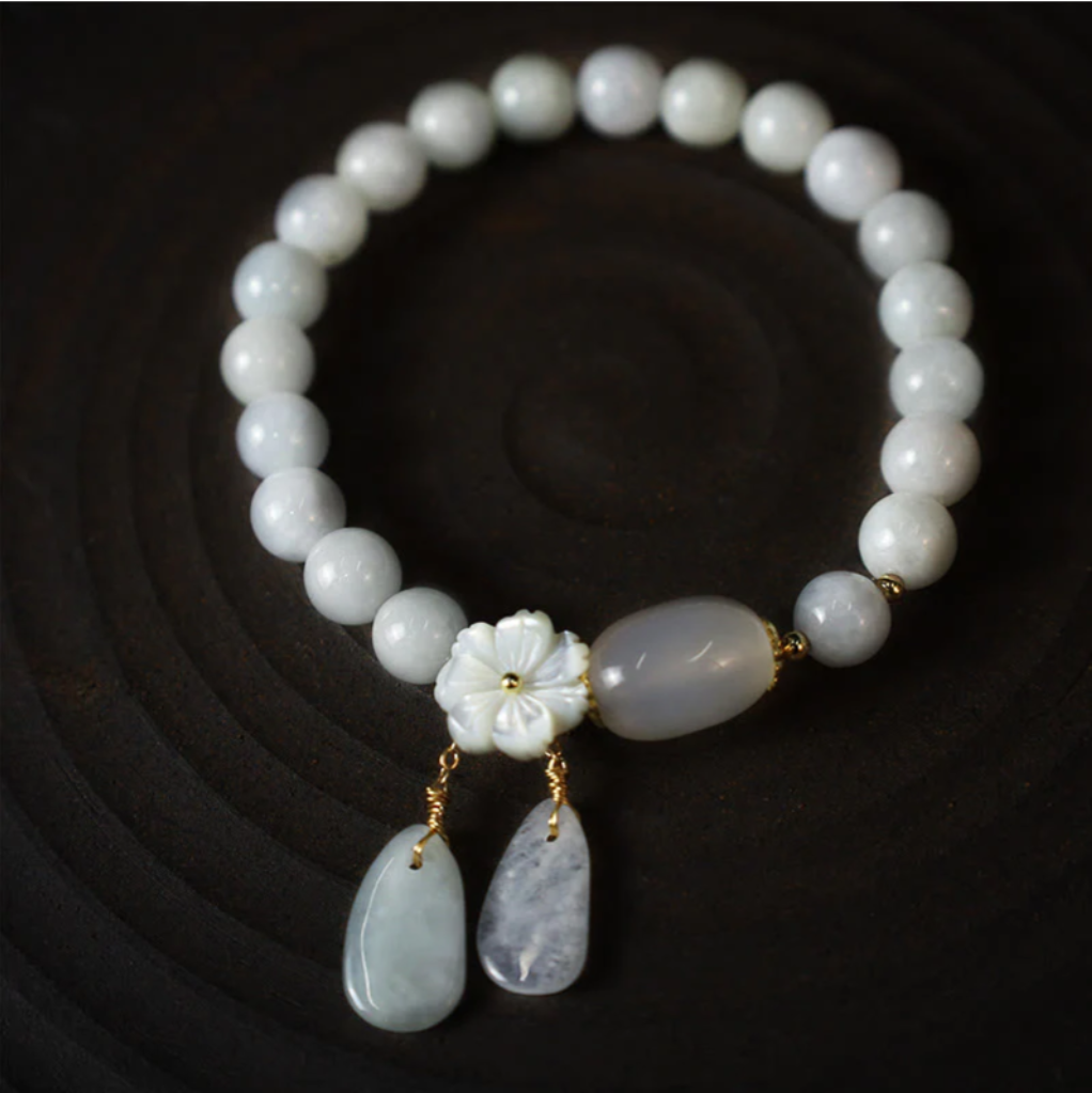 Natural White Jade Luck Bracelet