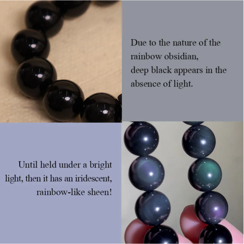 FengShui PiXiu Rainbow Obsidian Luck Bracelet