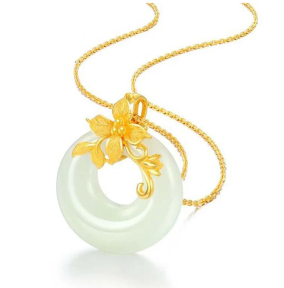 Tibetan White Jade Calm Necklace