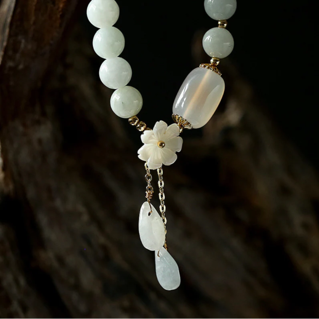 Natural White Jade Luck Bracelet