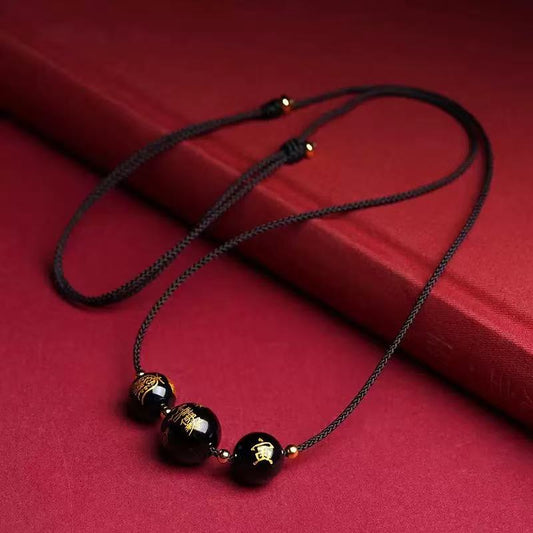 Obsidian Bead Secret Pendant