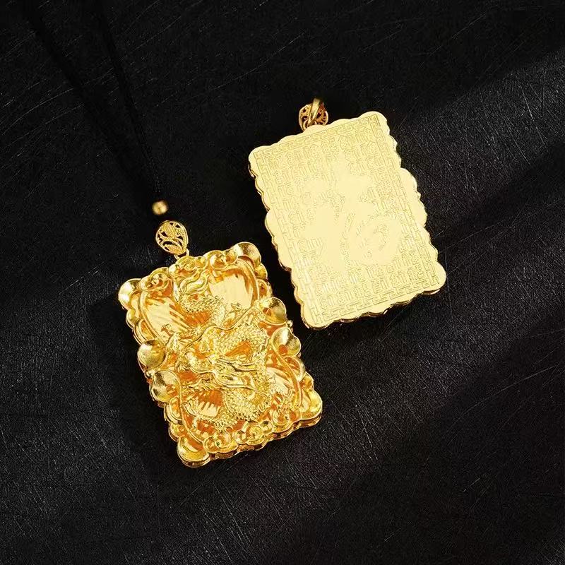 Gold-plated dragon pendant