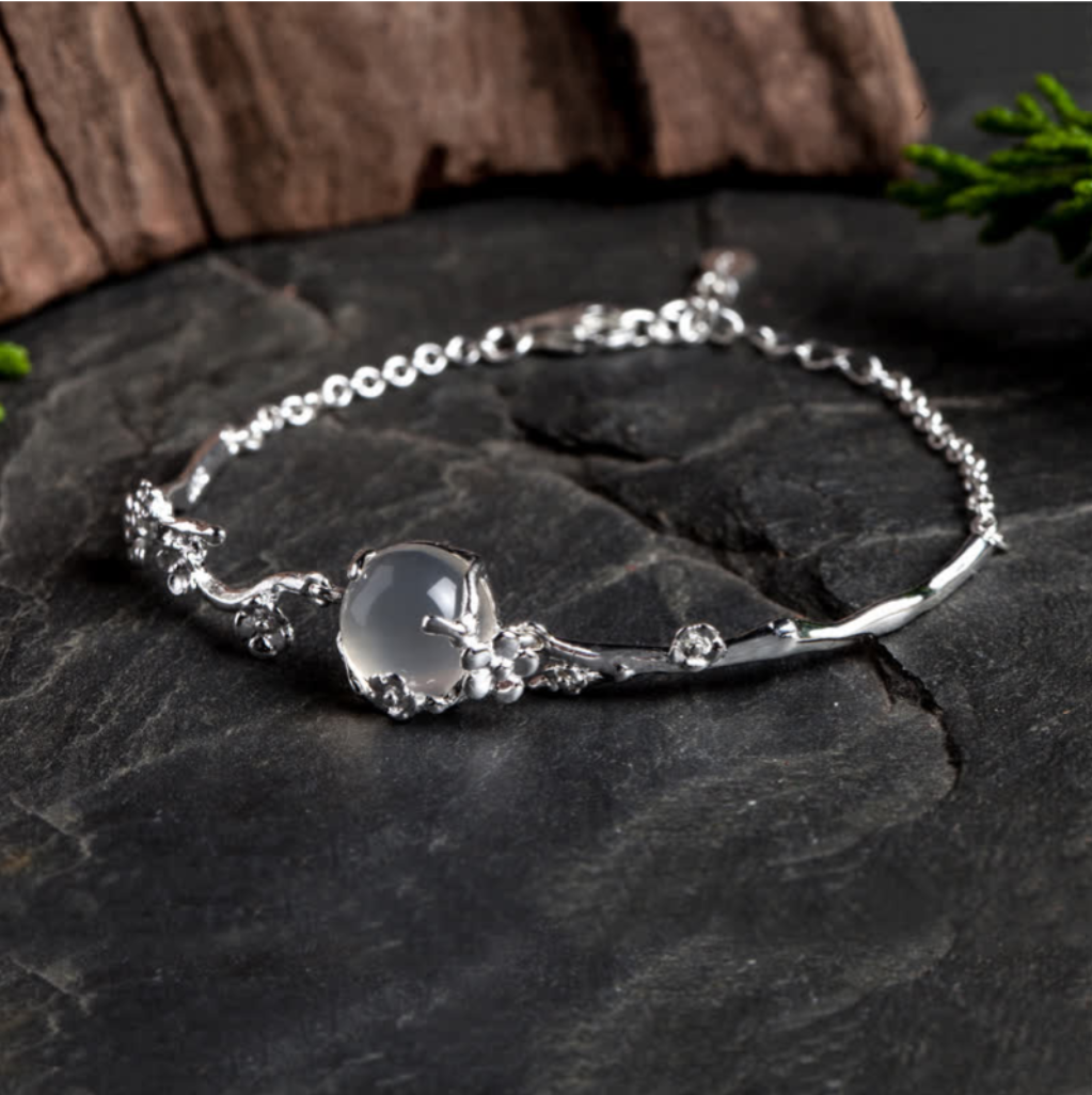 Plum Blossom Chalcedony Positive Bracelet