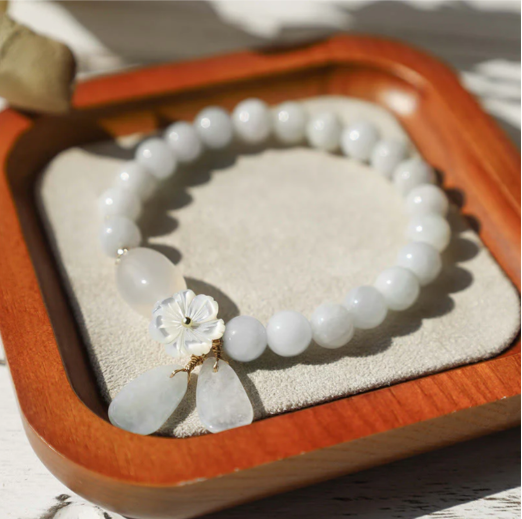Natural White Jade Luck Bracelet