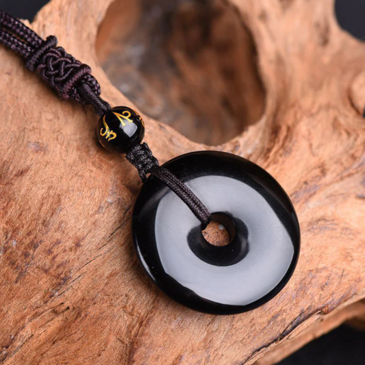 Tibetan Obsidian Protection Necklace