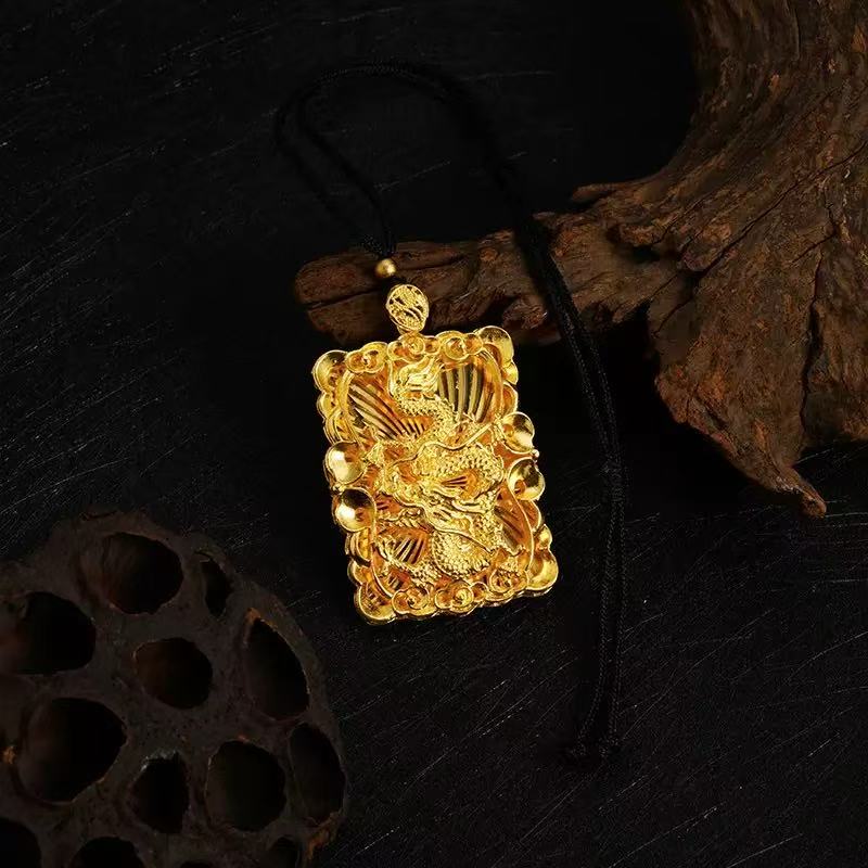 Gold-plated dragon pendant