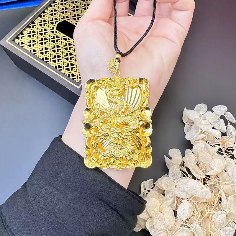 Gold-plated dragon pendant