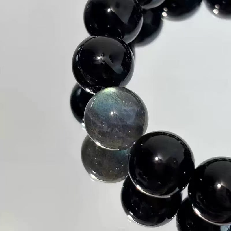 Obsidian dragon pattern bracelet